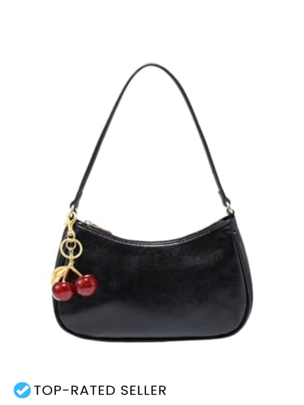 Women's PU Leather Shoulder Bag Zipper Purse Cute Retro Hobo Underarm Bag